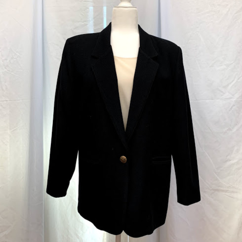 Vintage Black Wool Blazer